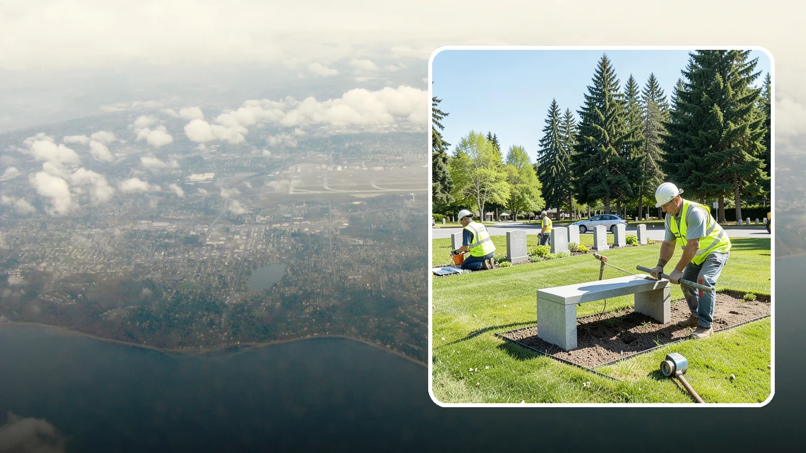 Memorial Installation in Burien, King County, WA - We install memorial benches, plaques, monuments, and dedication features with durable, respectful craftsmanship.