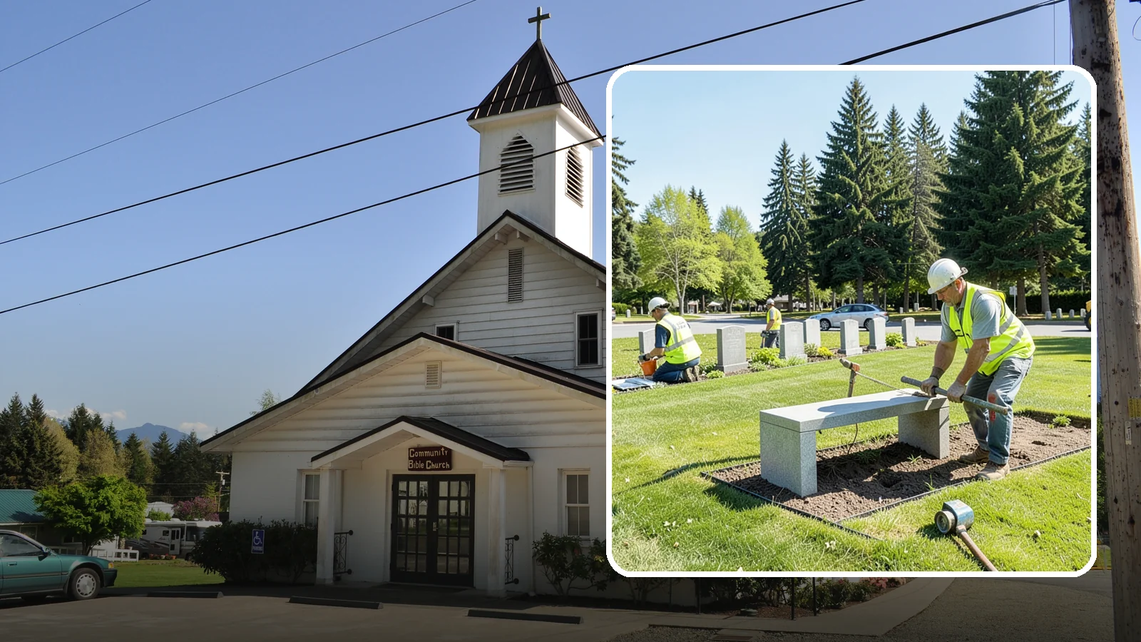 Memorial Installation in Concrete, Skagit County, WA - We install memorial benches, plaques, monuments, and dedication features with durable, respectful craftsmanship.