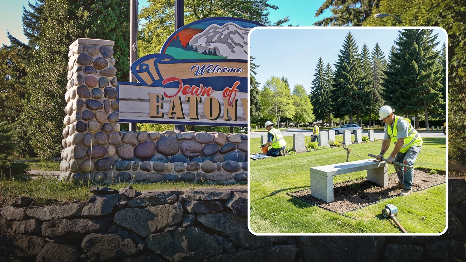 Memorial Installation in Eatonville, Pierce County, WA - We install memorial benches, plaques, monuments, and dedication features with durable, respectful craftsmanship.