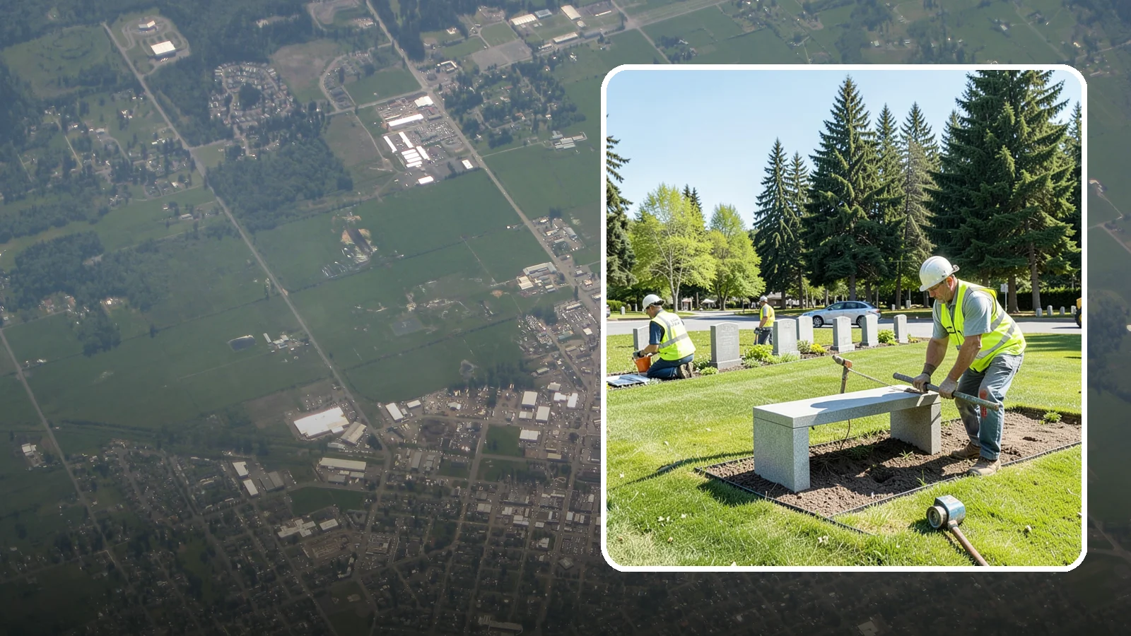 Memorial Installation in Enumclaw, King County, WA - We install memorial benches, plaques, monuments, and dedication features with durable, respectful craftsmanship.