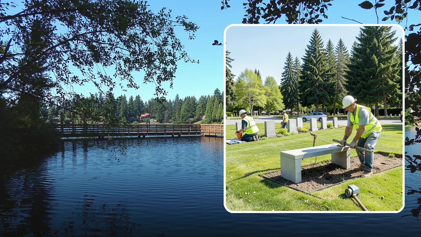 Memorial Installation in Federal Way, King County, WA - We install memorial benches, plaques, monuments, and dedication features with durable, respectful craftsmanship.