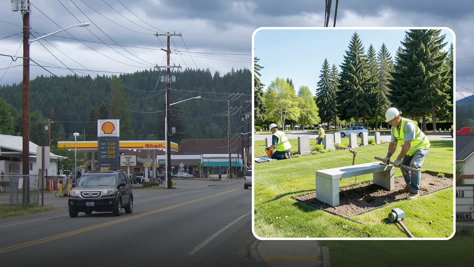 Memorial Installation in Granite Falls, Snohomish County, WA - We install memorial benches, plaques, monuments, and dedication features with durable, respectful craftsmanship.