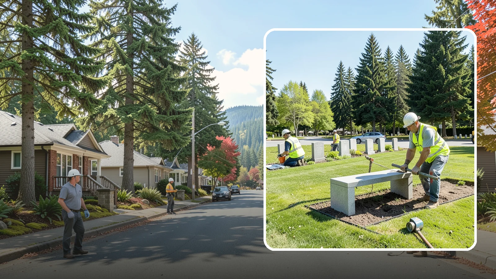 Memorial Installation in Hunts Point, King County, WA - We install memorial benches, plaques, monuments, and dedication features with durable, respectful craftsmanship.