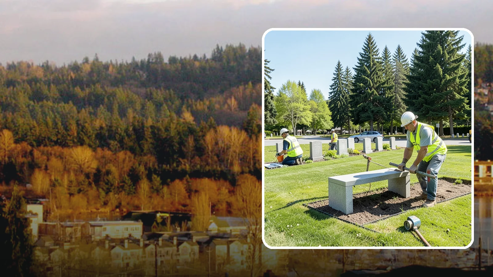 Memorial Installation in Kenmore, King County, WA - We install memorial benches, plaques, monuments, and dedication features with durable, respectful craftsmanship.