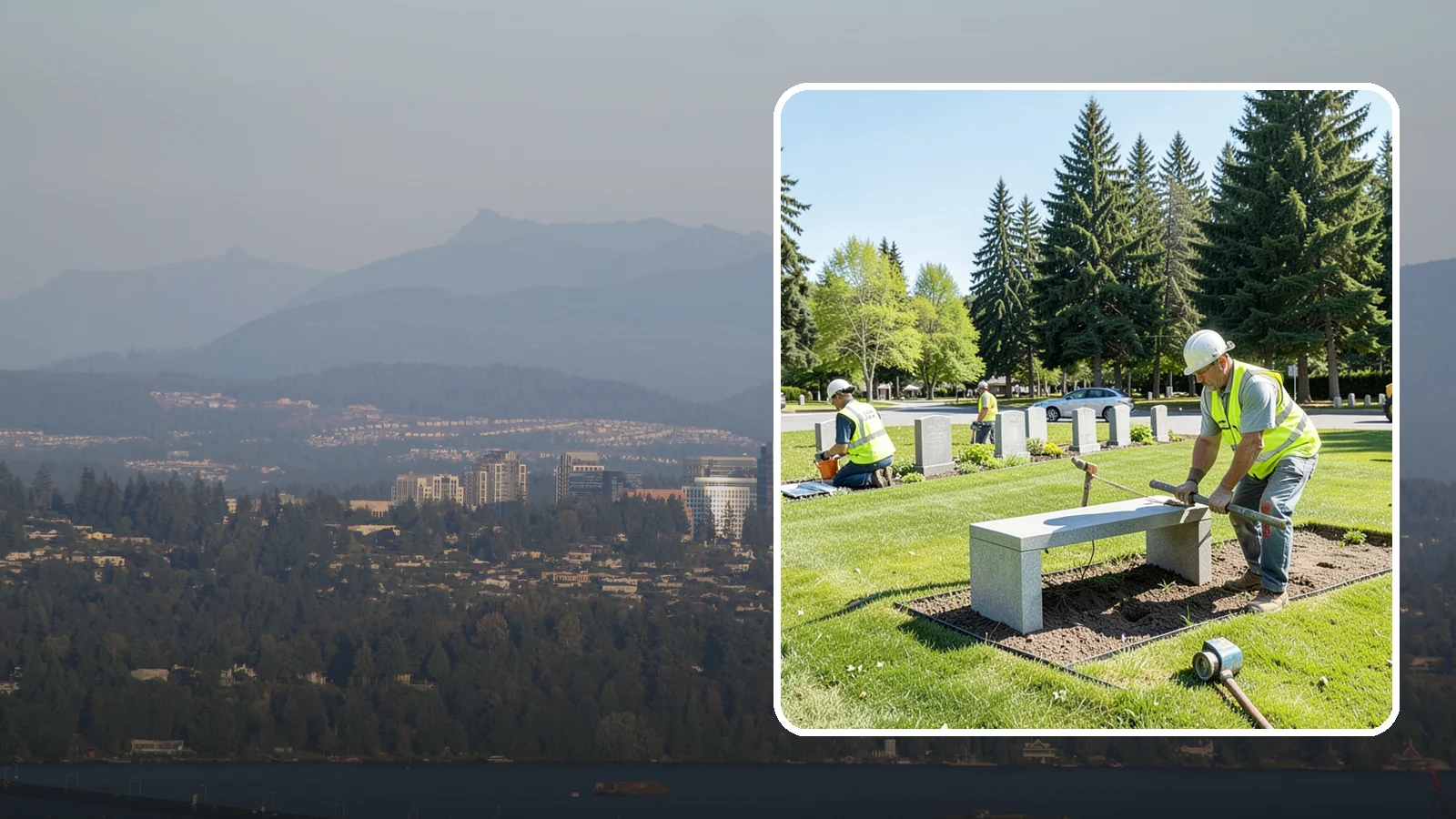 Memorial Installation in Medina, King County, WA - We install memorial benches, plaques, monuments, and dedication features with durable, respectful craftsmanship.