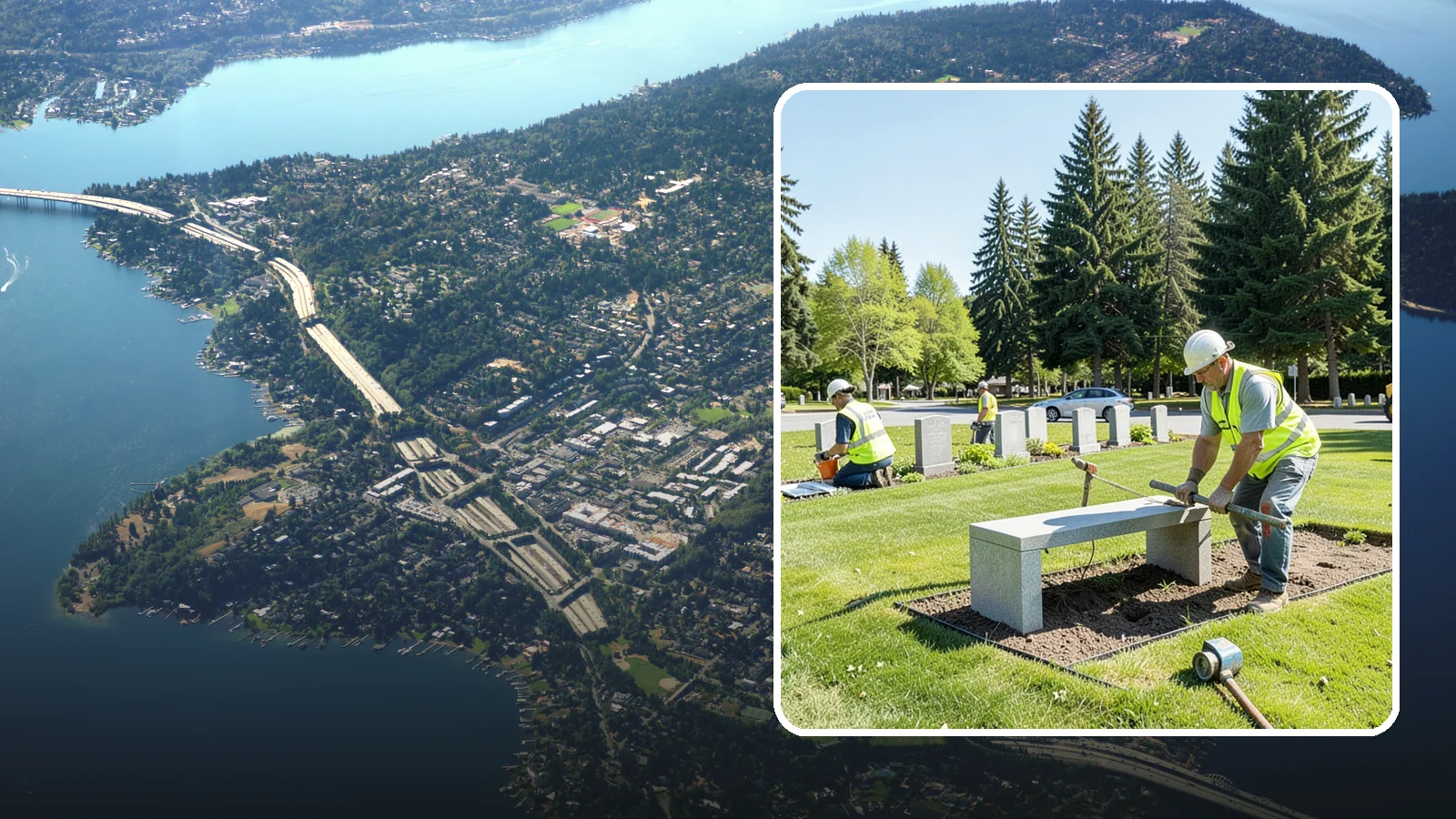 Memorial Installation in Mercer Island, King County, WA - We install memorial benches, plaques, monuments, and dedication features with durable, respectful craftsmanship.