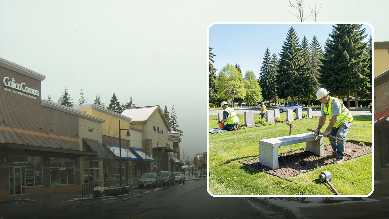 Memorial Installation in Mill Creek, Snohomish County, WA - We install memorial benches, plaques, monuments, and dedication features with durable, respectful craftsmanship.