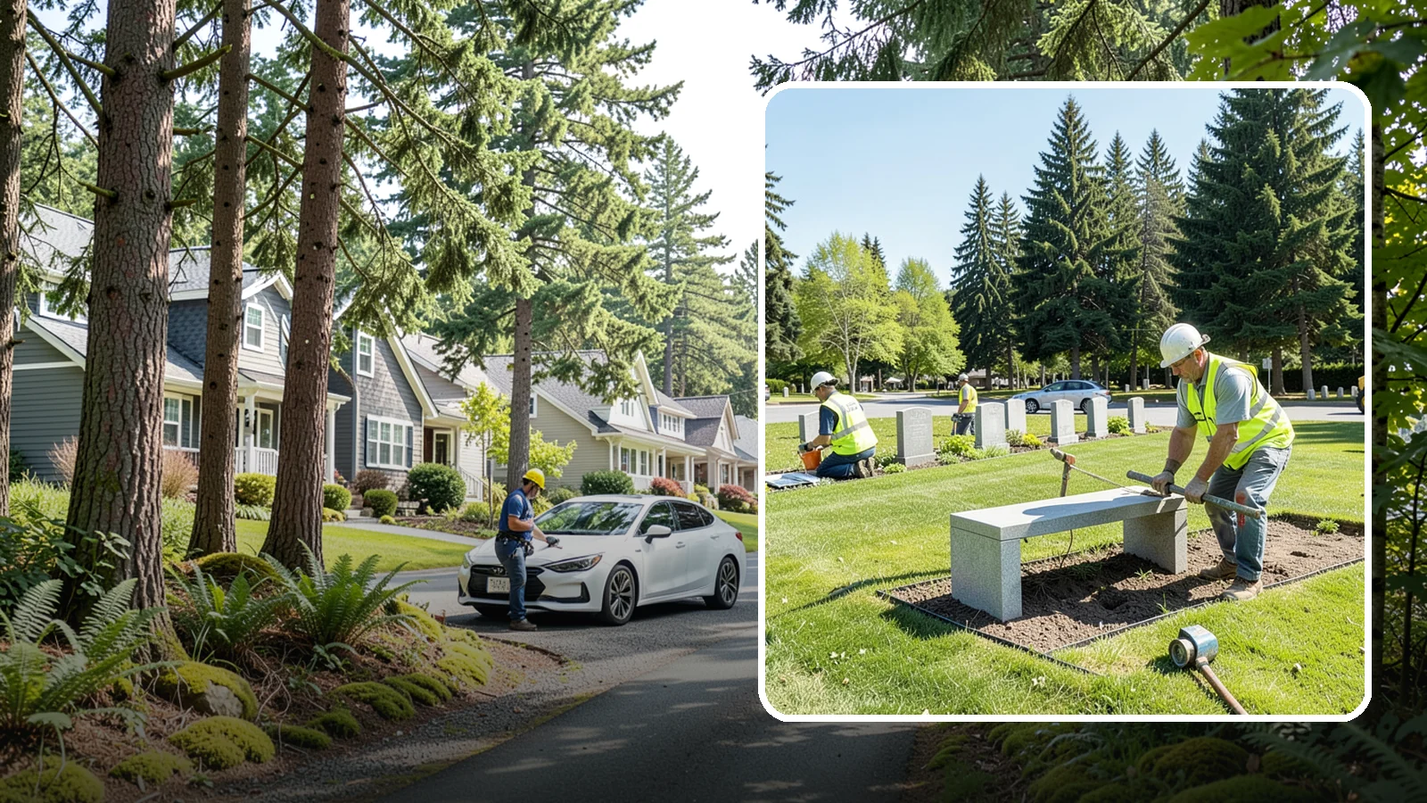 Memorial Installation in Normandy Park, King County, WA - We install memorial benches, plaques, monuments, and dedication features with durable, respectful craftsmanship.