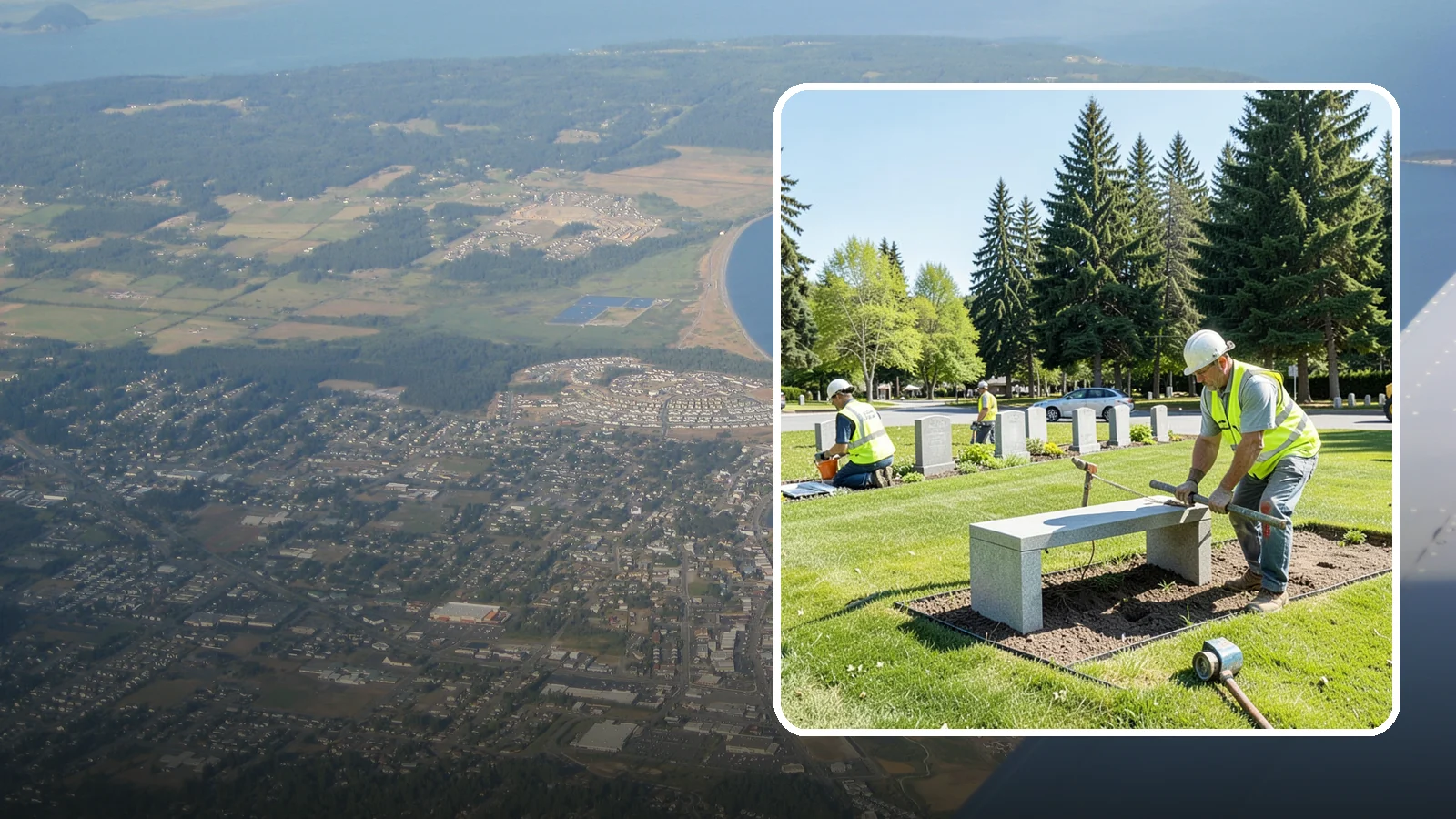 Memorial Installation in Oak Harbor, Island County, WA - We install memorial benches, plaques, monuments, and dedication features with durable, respectful craftsmanship.