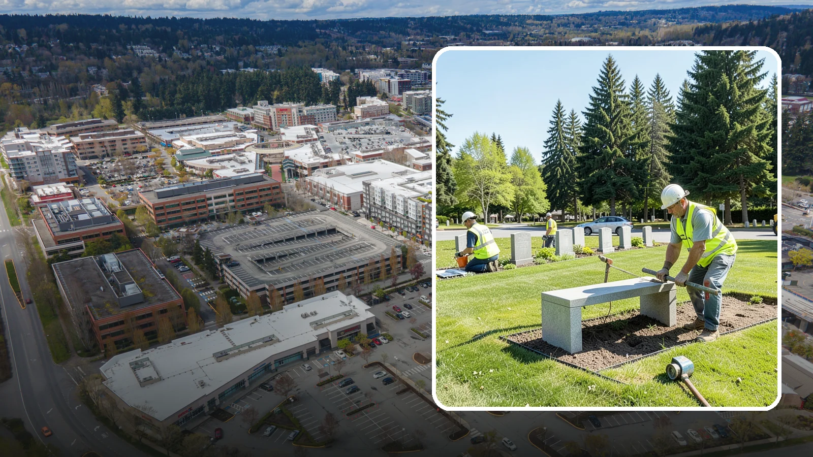 Memorial Installation in Redmond, King County, WA - We install memorial benches, plaques, monuments, and dedication features with durable, respectful craftsmanship.