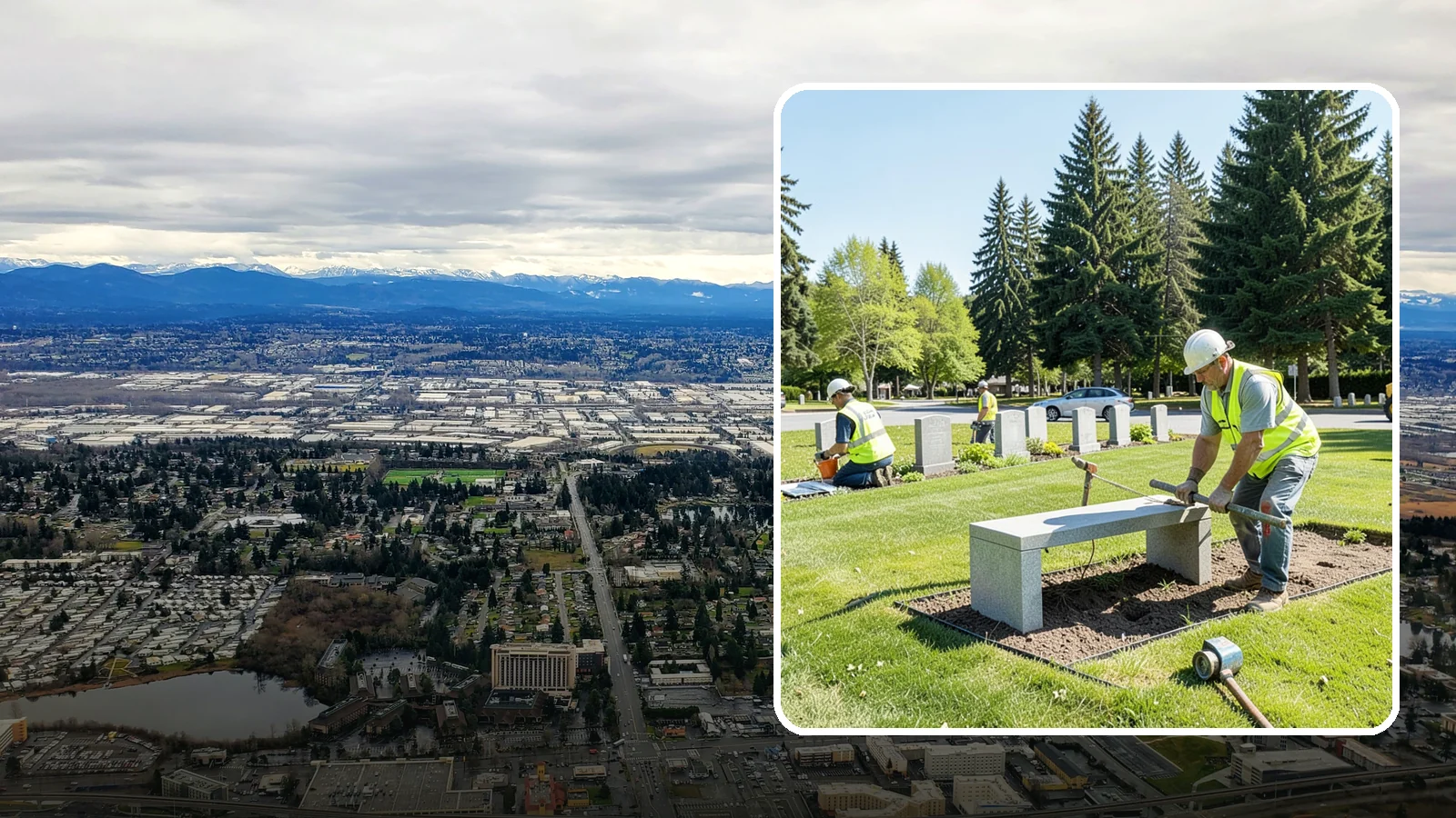 Memorial Installation in SeaTac, King County, WA - We install memorial benches, plaques, monuments, and dedication features with durable, respectful craftsmanship.