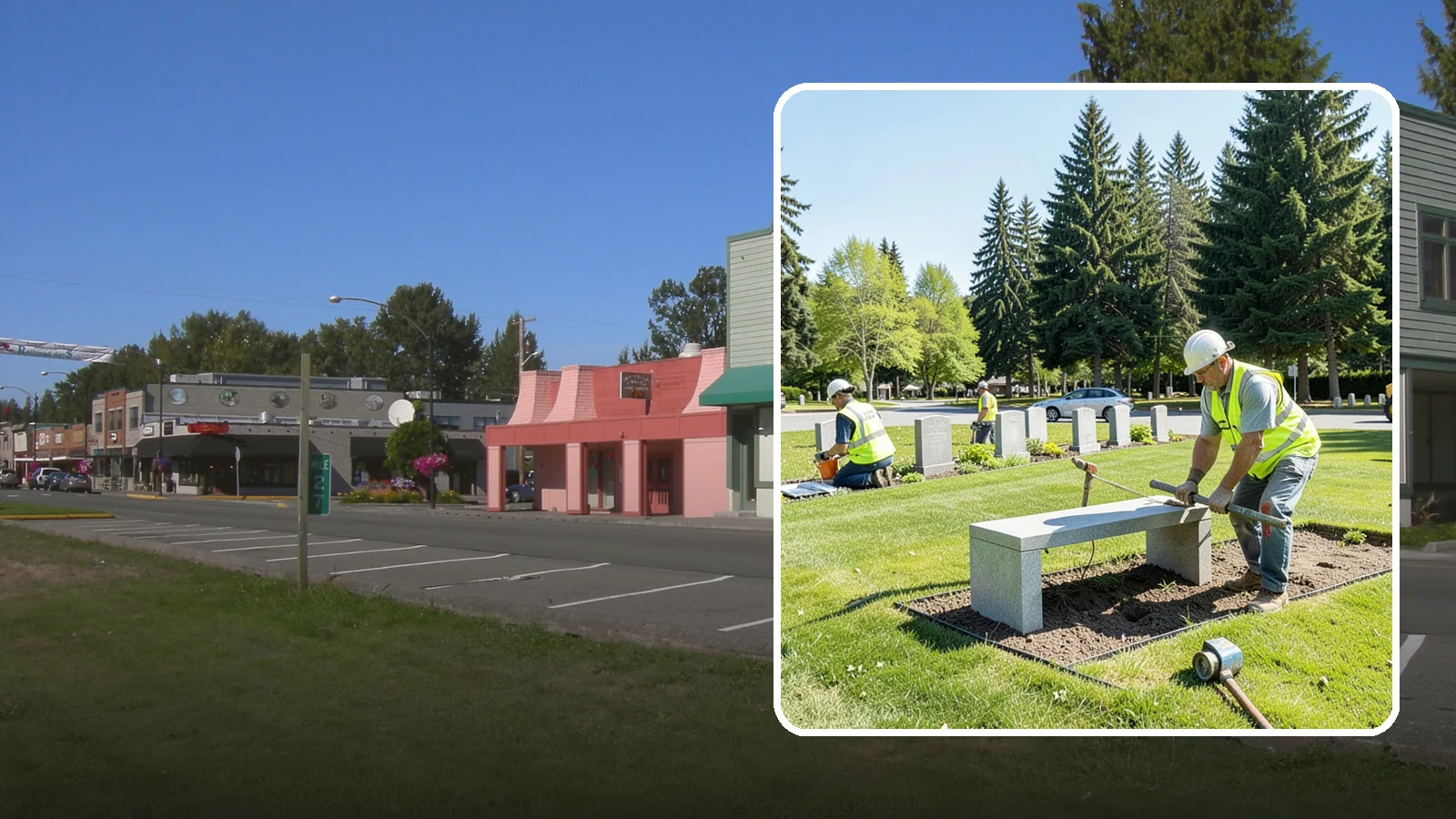 Memorial Installation in Snoqualmie, King County, WA - We install memorial benches, plaques, monuments, and dedication features with durable, respectful craftsmanship.
