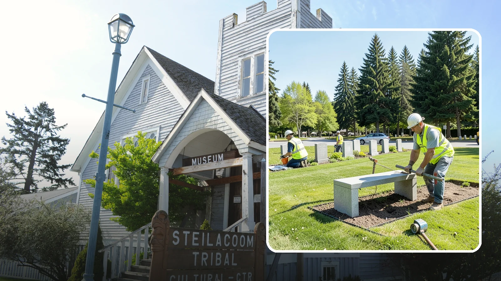 Memorial Installation in Steilacoom, Pierce County, WA - We install memorial benches, plaques, monuments, and dedication features with durable, respectful craftsmanship.