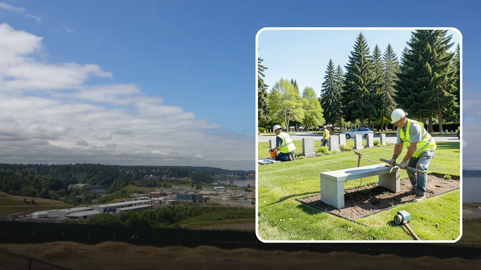 Memorial Installation in University Place, Pierce County, WA - We install memorial benches, plaques, monuments, and dedication features with durable, respectful craftsmanship.