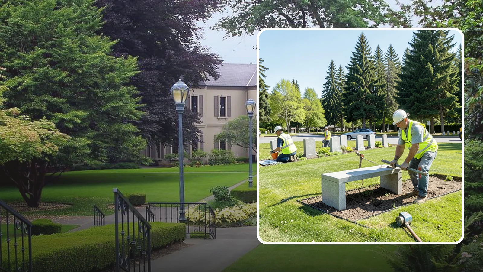 Memorial Installation in Woodinville, King County, WA - We install memorial benches, plaques, monuments, and dedication features with durable, respectful craftsmanship.