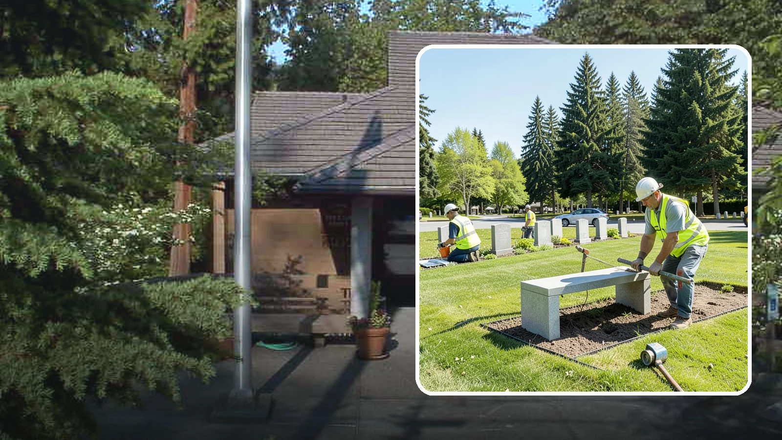 Memorial Installation in Yarrow Point, King County, WA - We install memorial benches, plaques, monuments, and dedication features with durable, respectful craftsmanship.