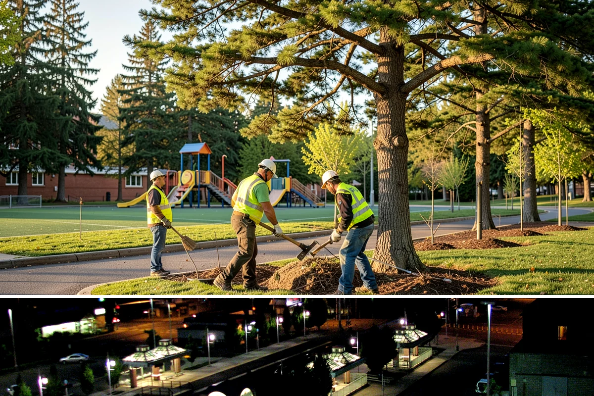 Memorial Maintenance in Auburn, King County, WA - Memorials receive intensified preparation ahead of Memorial Day and Veterans Day observances.