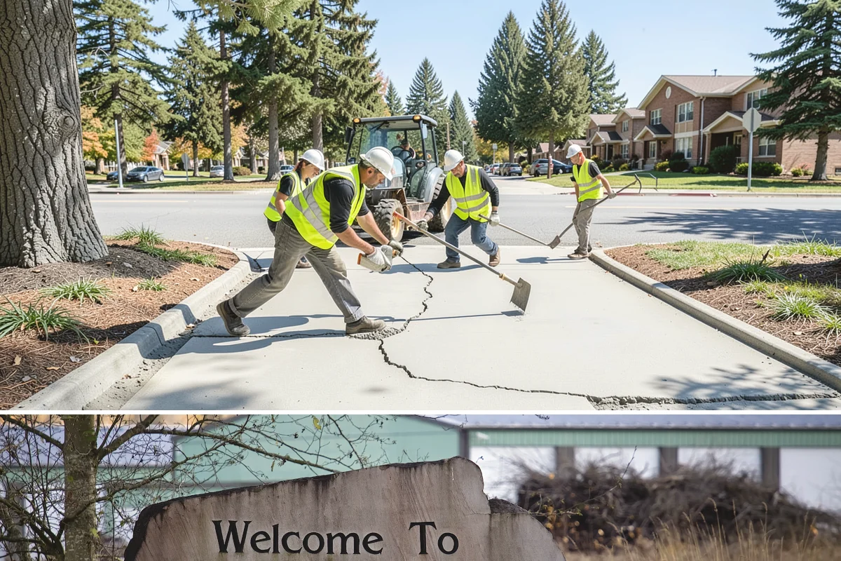 Memorial Maintenance in Buckley, Pierce County, WA - Memorials receive intensified preparation ahead of Memorial Day and Veterans Day observances.