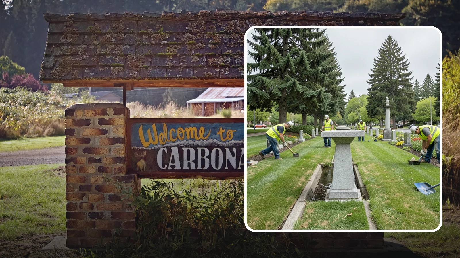 Memorial Maintenance in Carbonado, Pierce County, WA - Ongoing maintenance of civic memorials and monuments for Western Washington municipalities and districts.