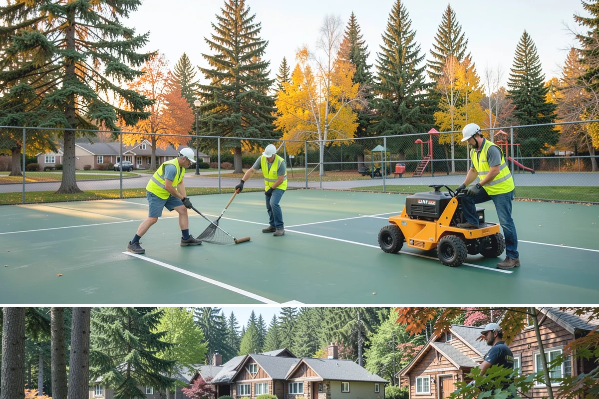 Memorial Maintenance in Edgewood, Pierce County, WA - Memorials receive intensified preparation ahead of Memorial Day and Veterans Day observances.