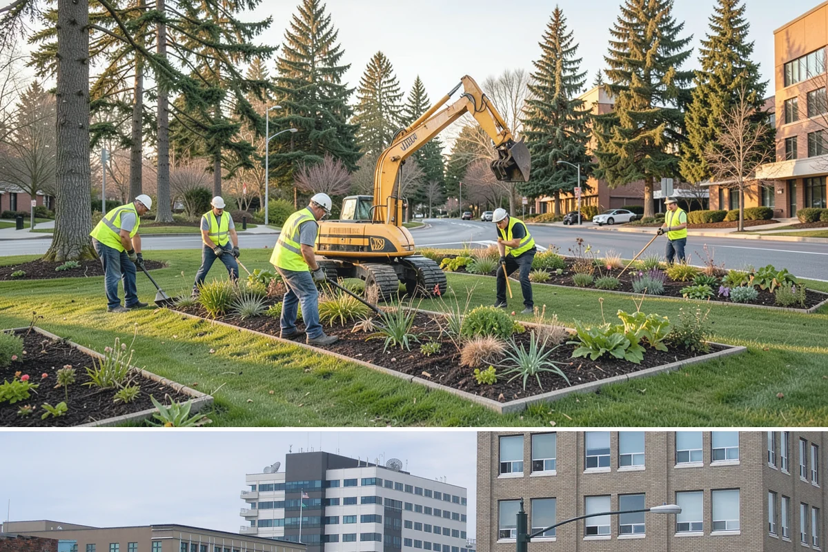 Memorial Maintenance in Everett, Snohomish County, WA - Memorials receive intensified preparation ahead of Memorial Day and Veterans Day observances.
