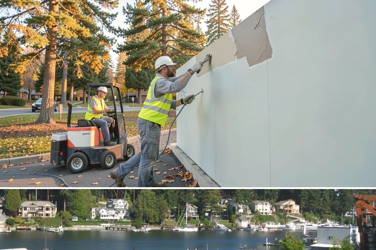 Memorial Maintenance in Gig Harbor, Pierce County, WA - Memorials receive intensified preparation ahead of Memorial Day and Veterans Day observances.