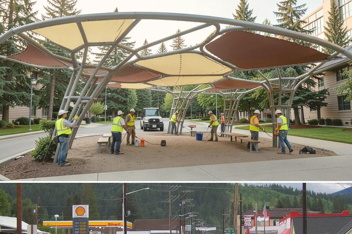 Memorial Maintenance in Granite Falls, Snohomish County, WA - Memorials receive intensified preparation ahead of Memorial Day and Veterans Day observances.