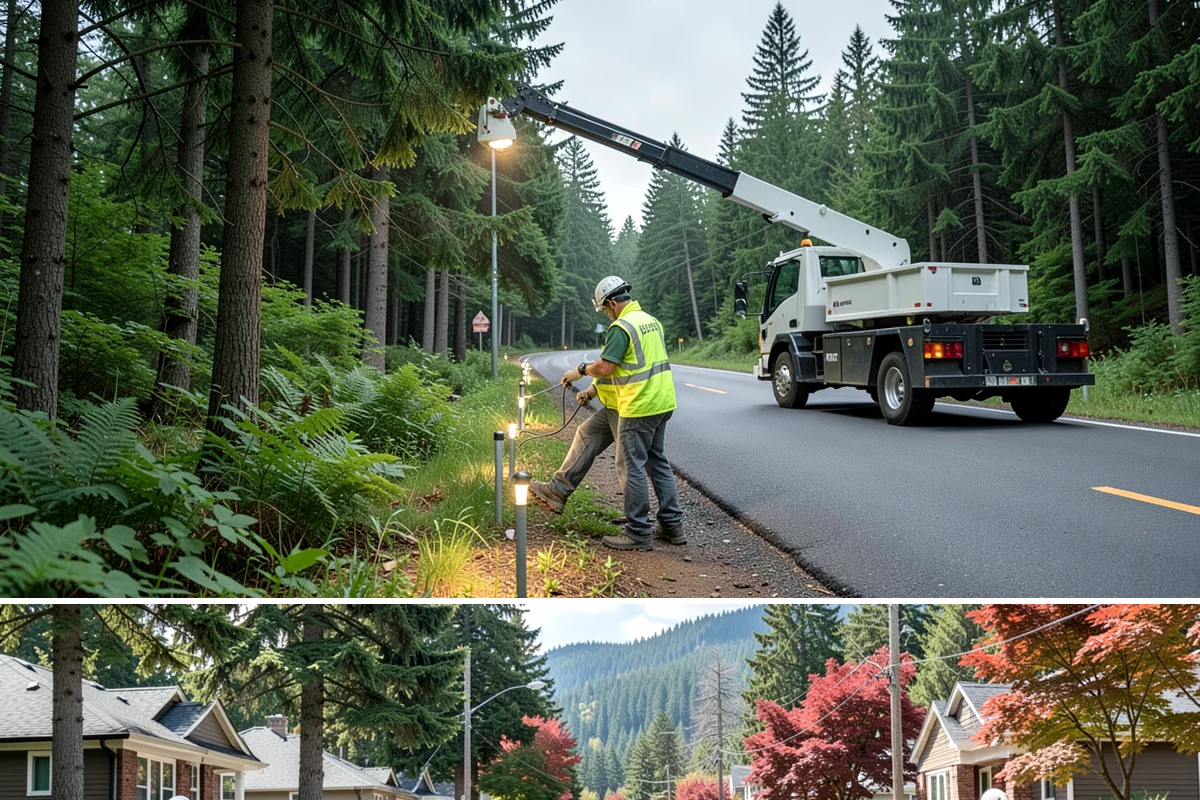 Memorial Maintenance in Hunts Point, King County, WA - Memorials receive intensified preparation ahead of Memorial Day and Veterans Day observances.