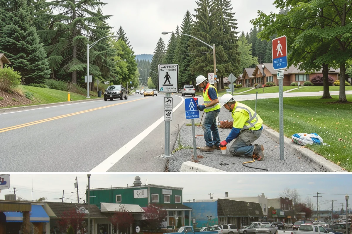 Memorial Maintenance in Stanwood, Snohomish County, WA - Memorials receive intensified preparation ahead of Memorial Day and Veterans Day observances.