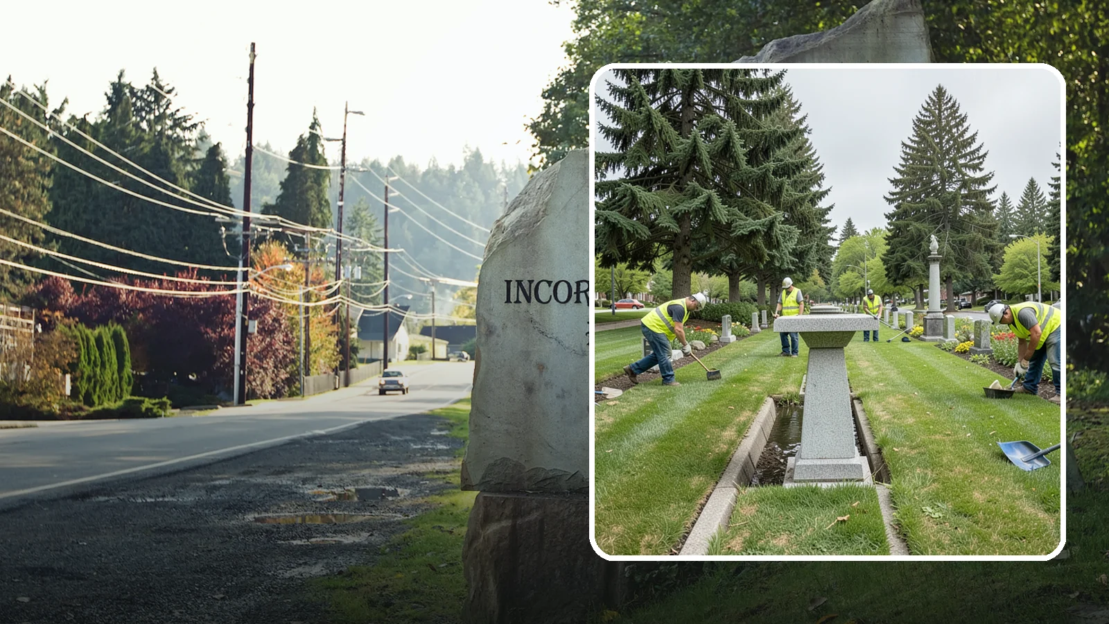 Memorial Maintenance in Wilkeson, Pierce County, WA - Ongoing maintenance of civic memorials and monuments for Western Washington municipalities and districts.