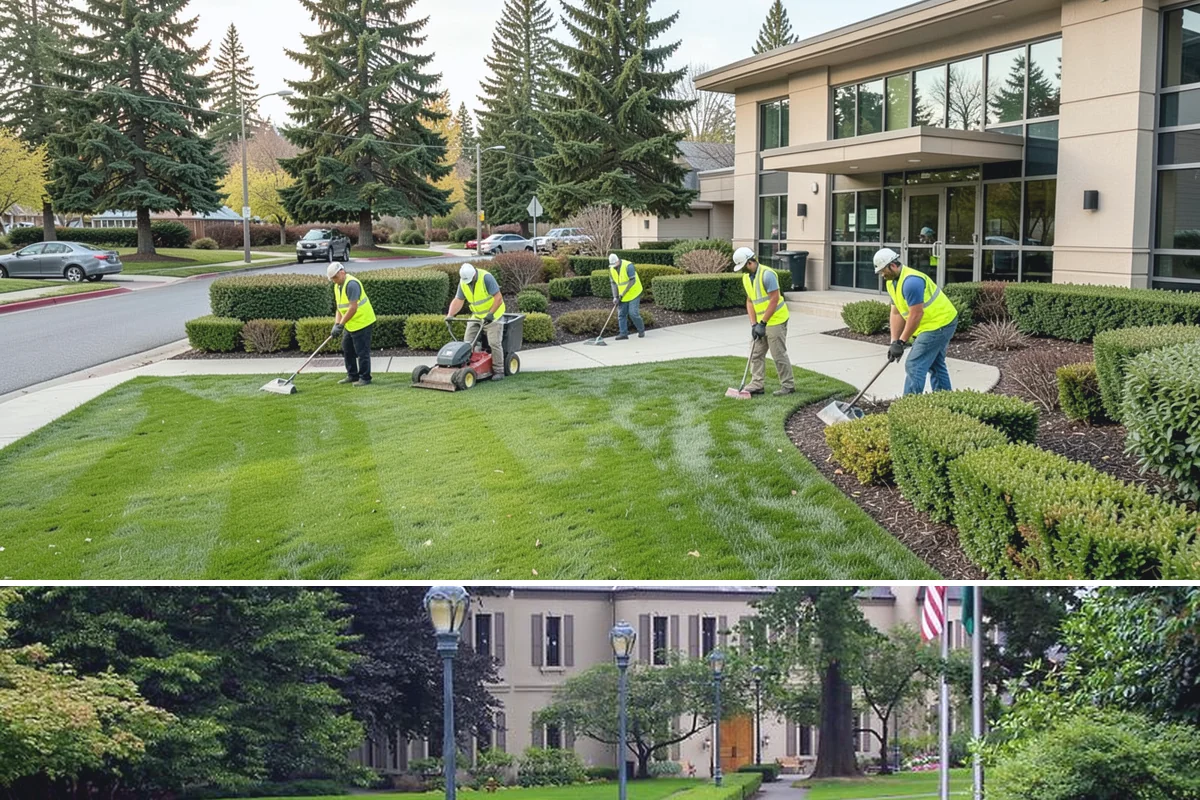 Memorial Maintenance in Woodinville, King County, WA - Memorials receive intensified preparation ahead of Memorial Day and Veterans Day observances.