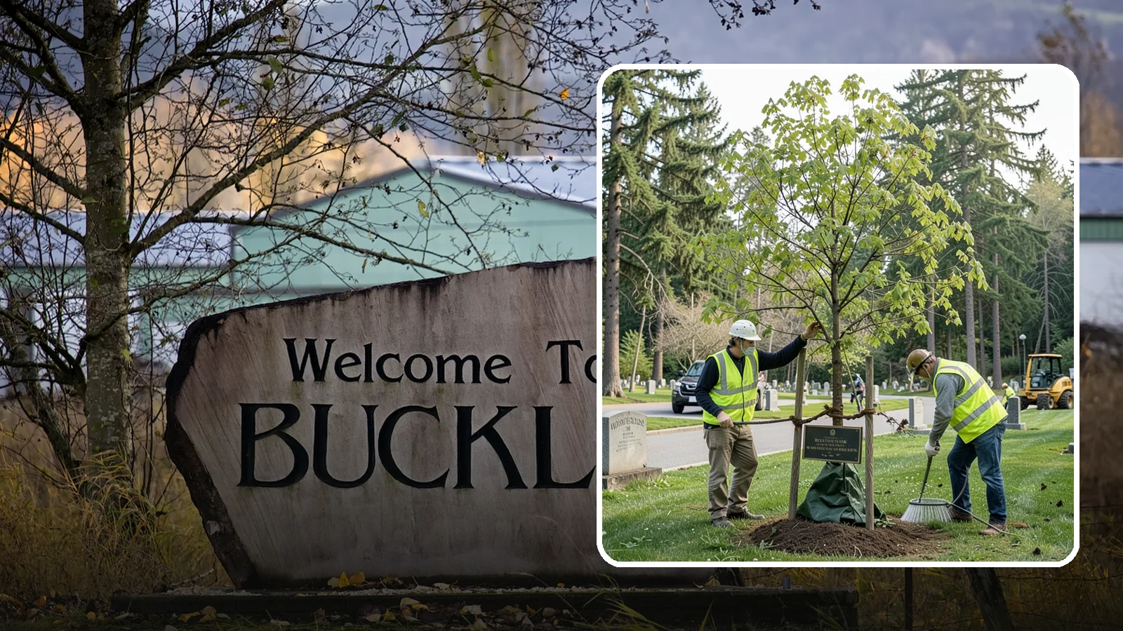 Memorial Tree Planting in Buckley, Pierce County, WA - Dedicated planting of commemorative trees with donor coordination, plaque placement, and long-term establishment care.