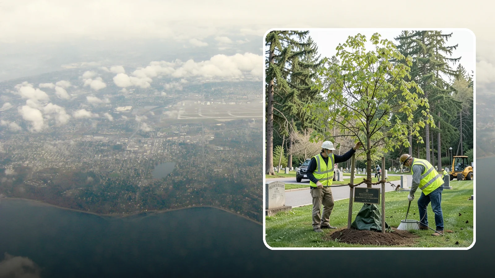 Memorial Tree Planting in Burien, King County, WA - Dedicated planting of commemorative trees with donor coordination, plaque placement, and long-term establishment care.