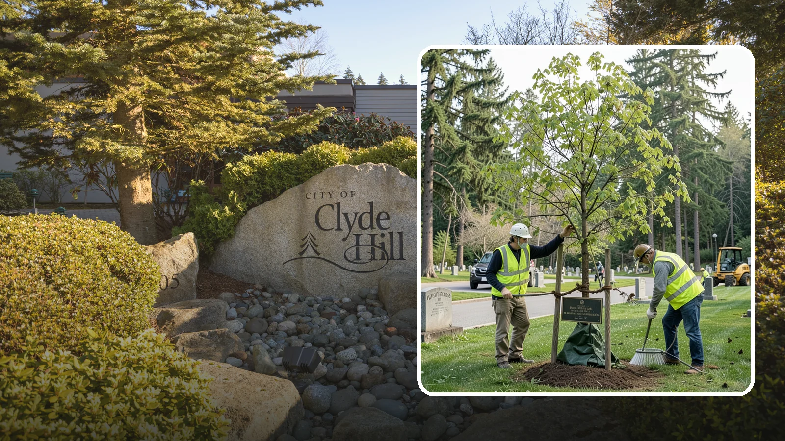 Memorial Tree Planting in Clyde Hill, King County, WA - Dedicated planting of commemorative trees with donor coordination, plaque placement, and long-term establishment care.