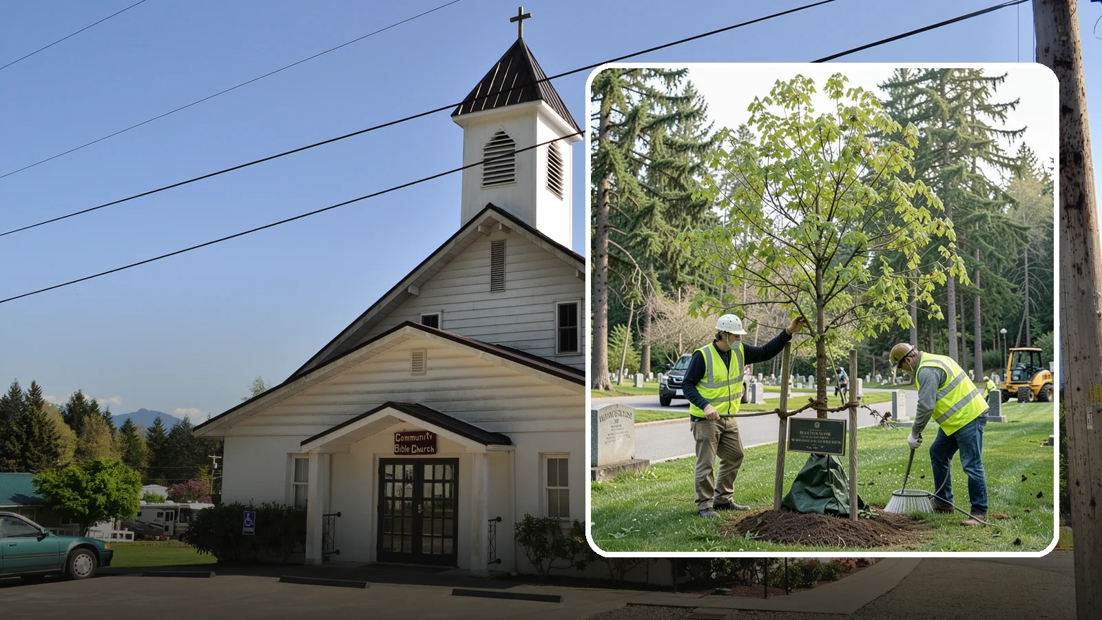 Memorial Tree Planting in Concrete, Skagit County, WA - Dedicated planting of commemorative trees with donor coordination, plaque placement, and long-term establishment care.