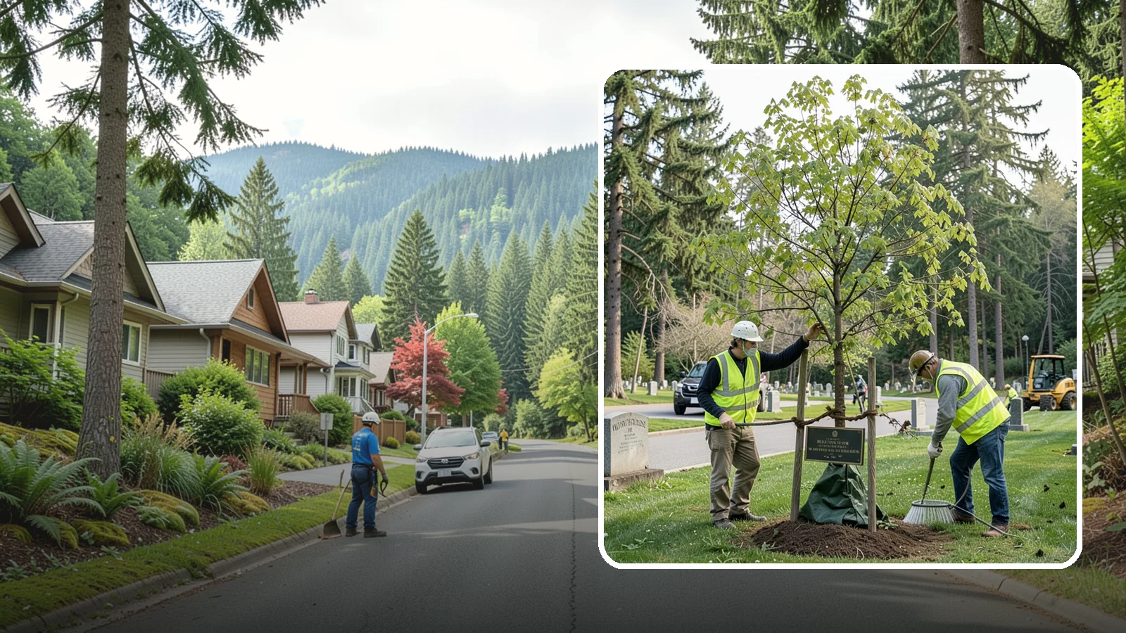 Memorial Tree Planting in Darrington, Snohomish County, WA - Dedicated planting of commemorative trees with donor coordination, plaque placement, and long-term establishment care.