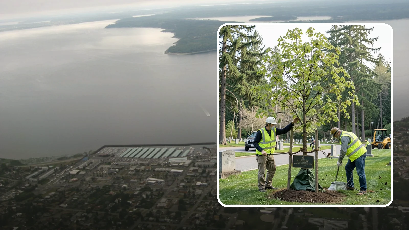 Memorial Tree Planting in Des Moines, King County, WA - Dedicated planting of commemorative trees with donor coordination, plaque placement, and long-term establishment care.