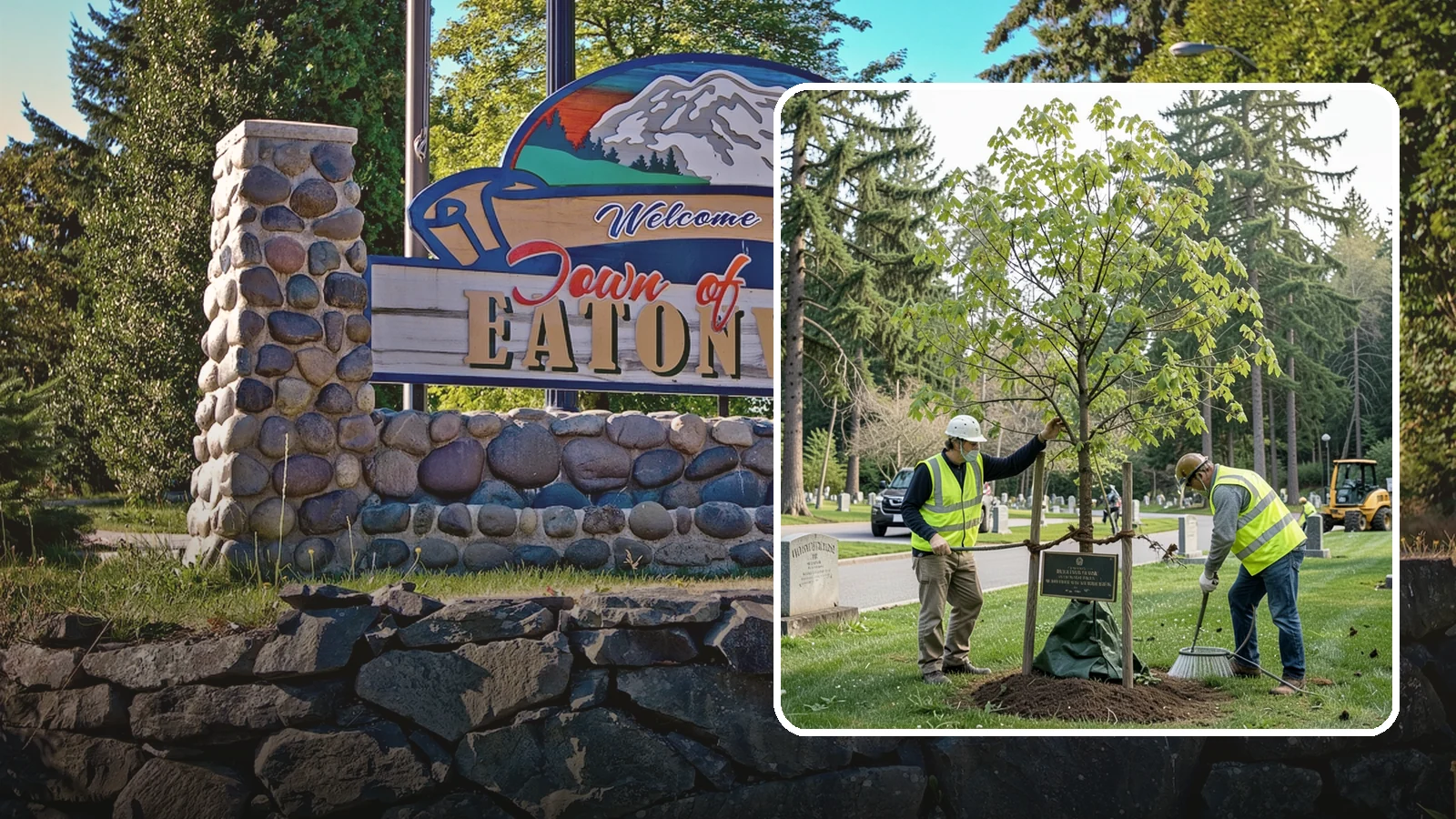 Memorial Tree Planting in Eatonville, Pierce County, WA - Dedicated planting of commemorative trees with donor coordination, plaque placement, and long-term establishment care.