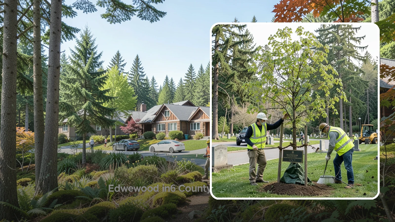 Memorial Tree Planting in Edgewood, Pierce County, WA - Dedicated planting of commemorative trees with donor coordination, plaque placement, and long-term establishment care.