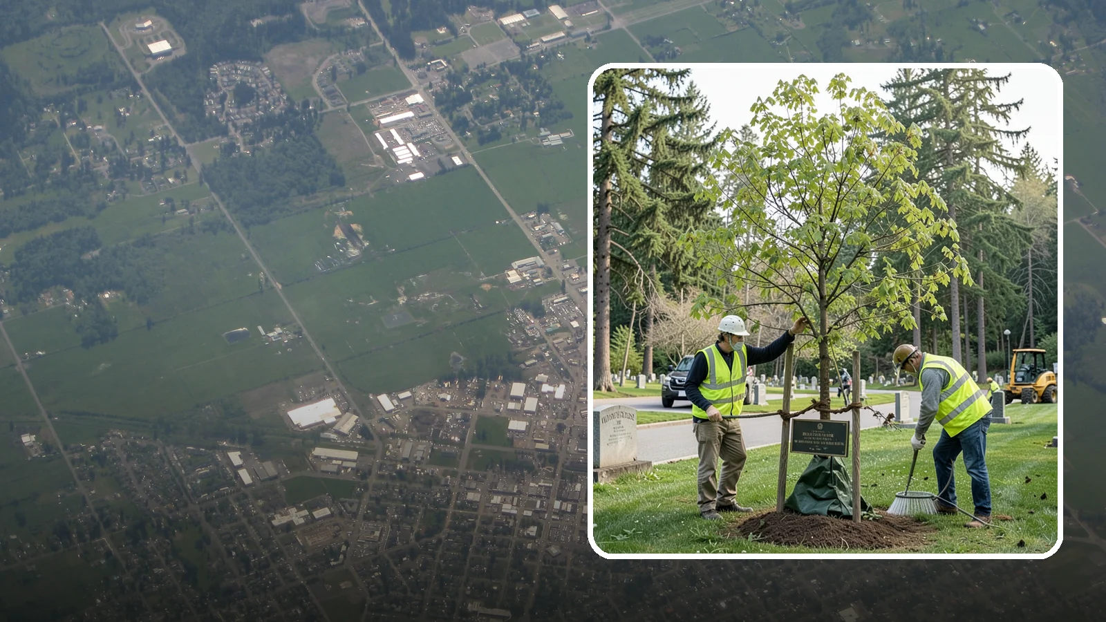 Memorial Tree Planting in Enumclaw, King County, WA - Dedicated planting of commemorative trees with donor coordination, plaque placement, and long-term establishment care.