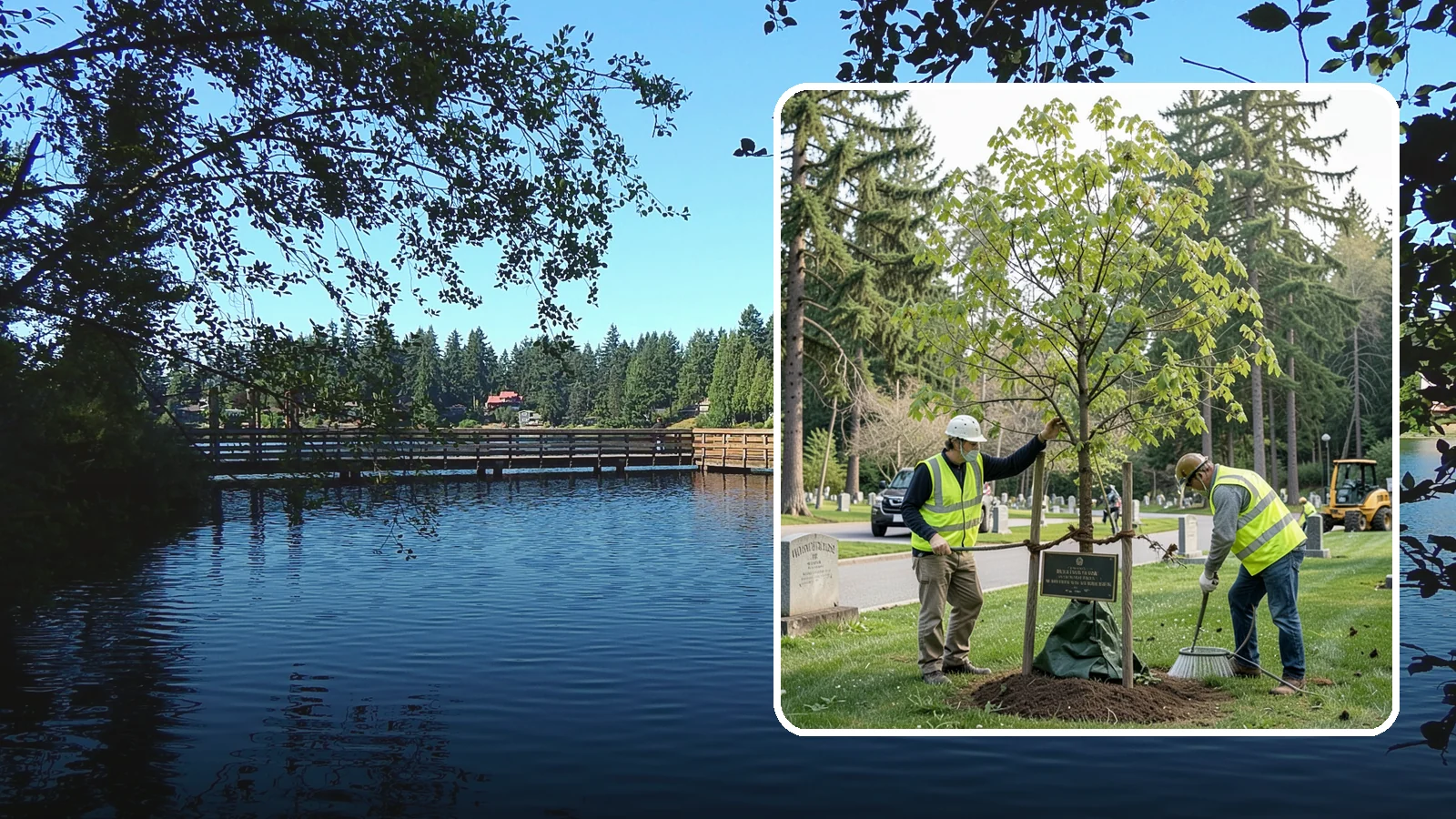 Memorial Tree Planting in Federal Way, King County, WA - Dedicated planting of commemorative trees with donor coordination, plaque placement, and long-term establishment care.