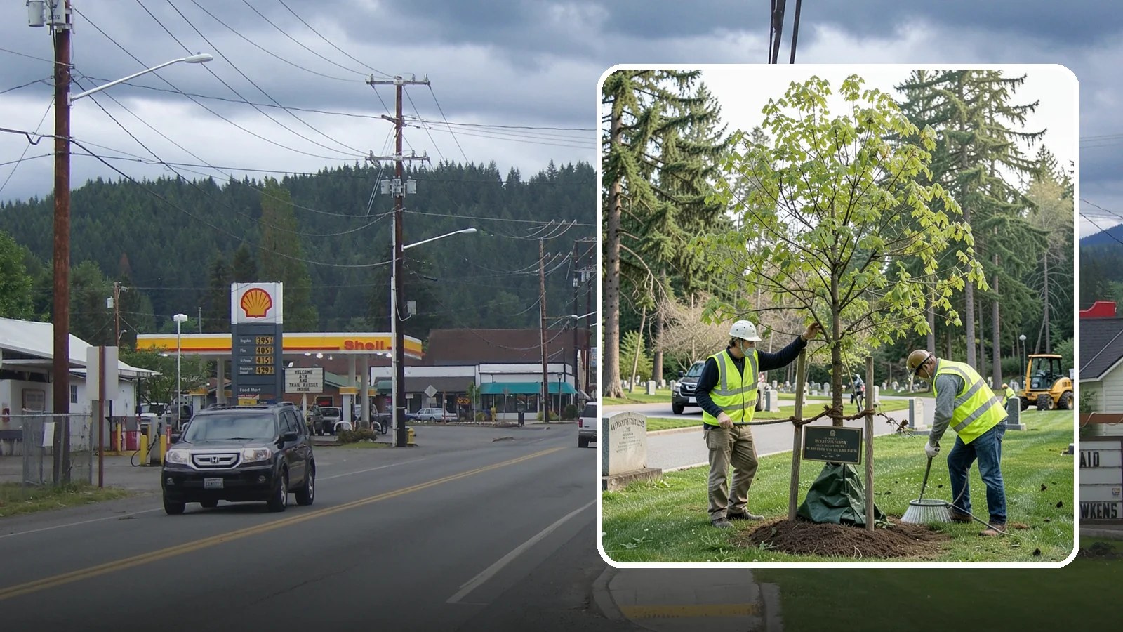 Memorial Tree Planting in Granite Falls, Snohomish County, WA - Dedicated planting of commemorative trees with donor coordination, plaque placement, and long-term establishment care.