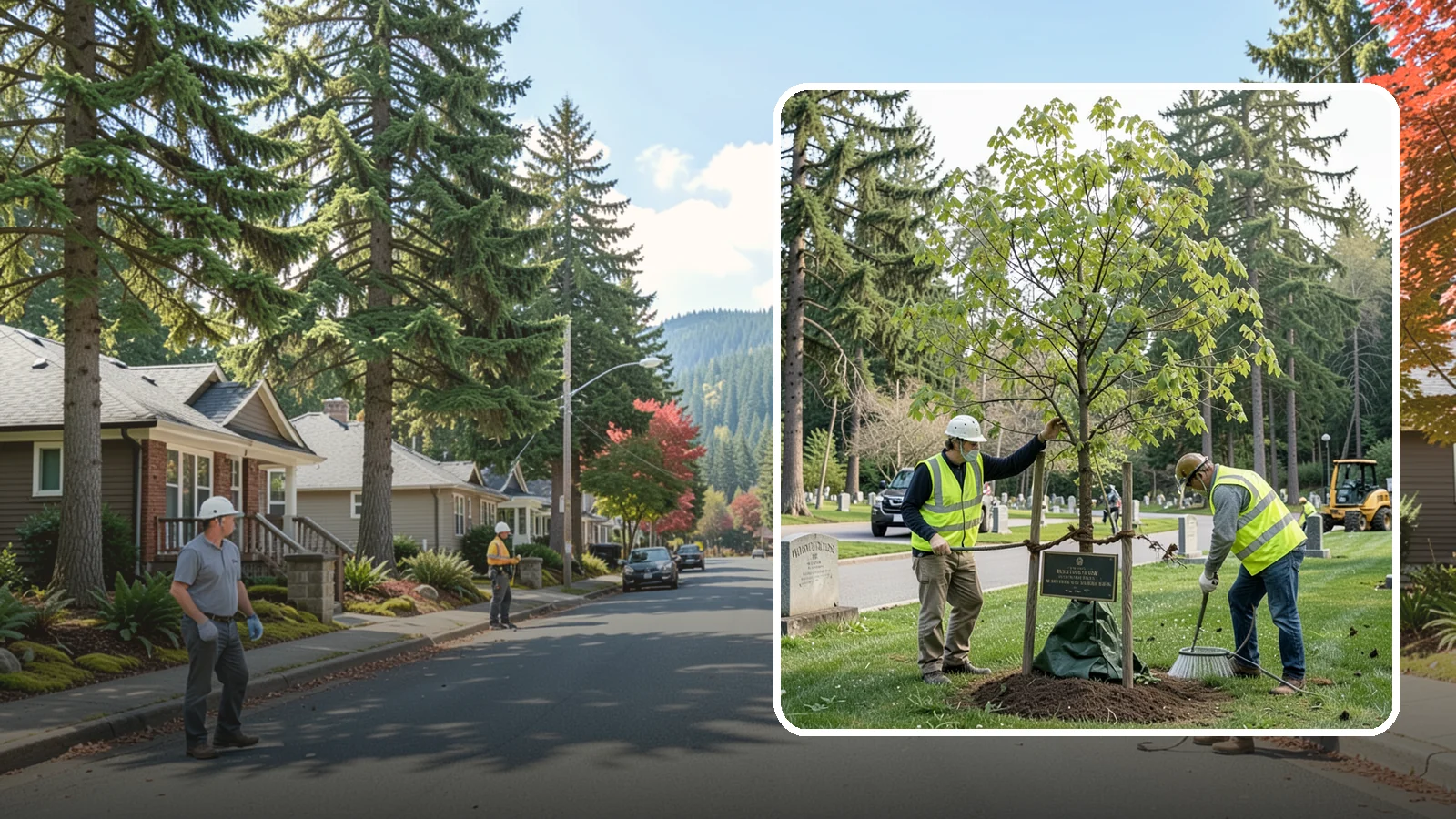 Memorial Tree Planting in Hunts Point, King County, WA - Dedicated planting of commemorative trees with donor coordination, plaque placement, and long-term establishment care.