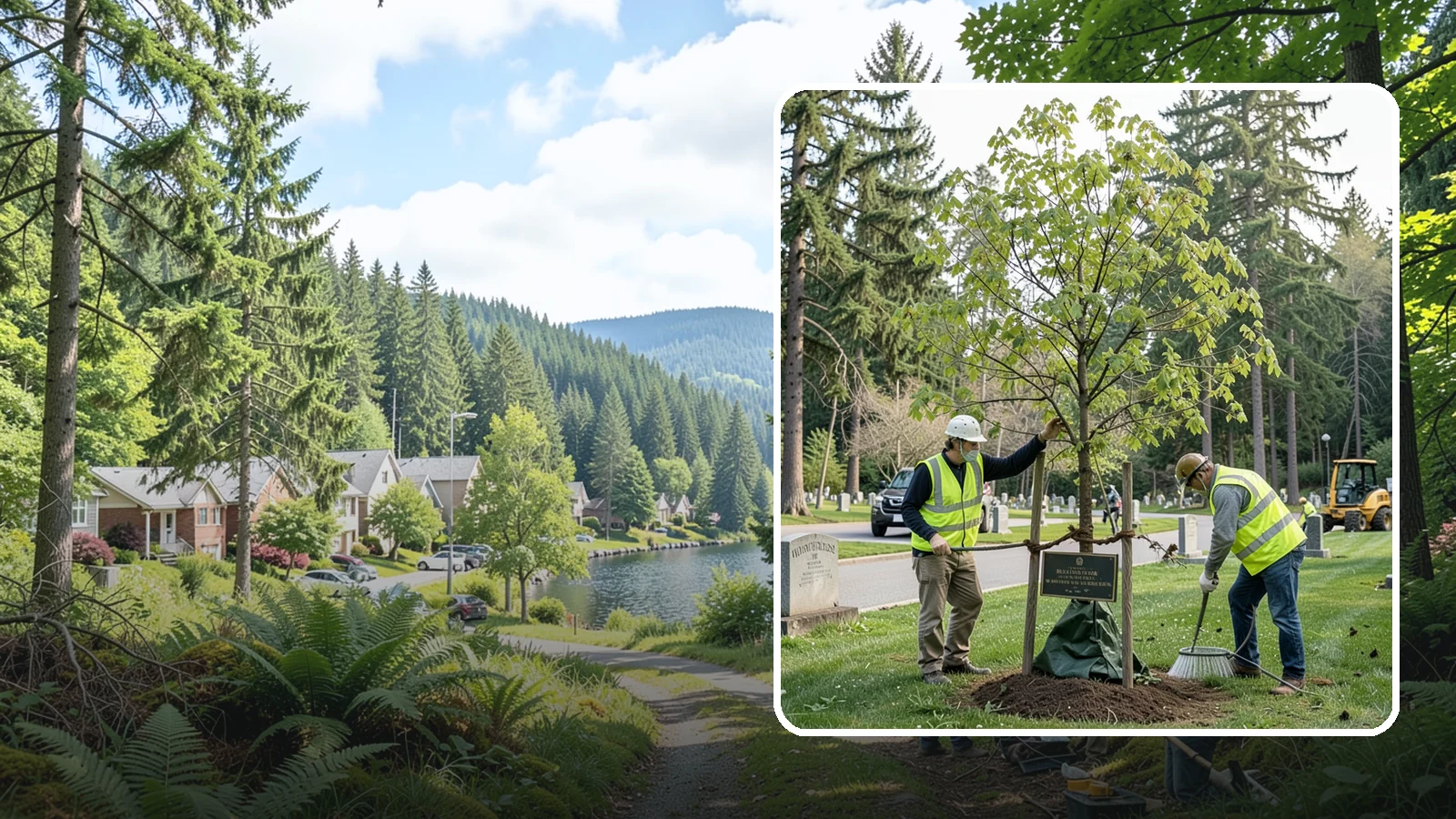 Memorial Tree Planting in Lake Forest Park, King County, WA - Dedicated planting of commemorative trees with donor coordination, plaque placement, and long-term establishment care.
