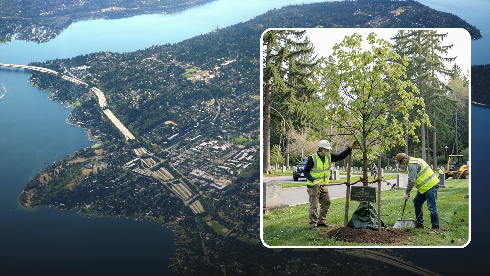 Memorial Tree Planting in Mercer Island, King County, WA - Dedicated planting of commemorative trees with donor coordination, plaque placement, and long-term establishment care.