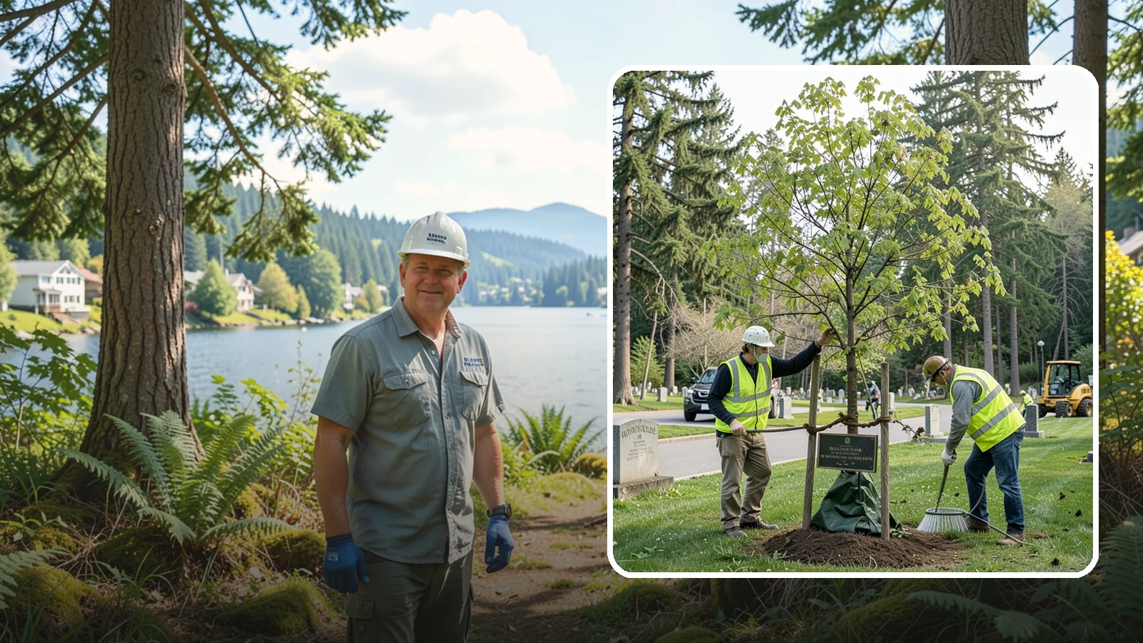 Memorial Tree Planting in Milton, King County, WA - Dedicated planting of commemorative trees with donor coordination, plaque placement, and long-term establishment care.