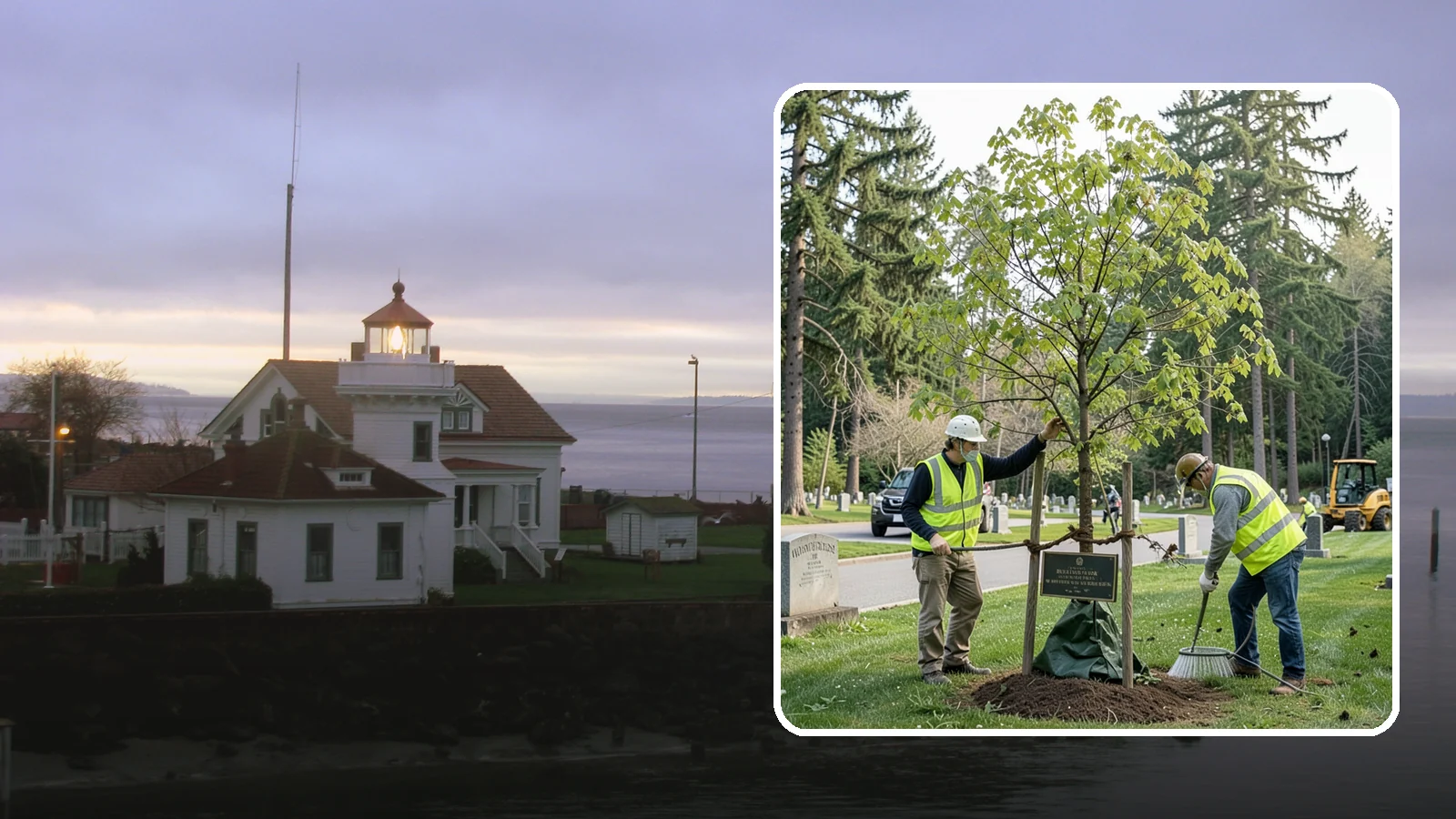 Memorial Tree Planting in Mukilteo, Snohomish County, WA - Dedicated planting of commemorative trees with donor coordination, plaque placement, and long-term establishment care.