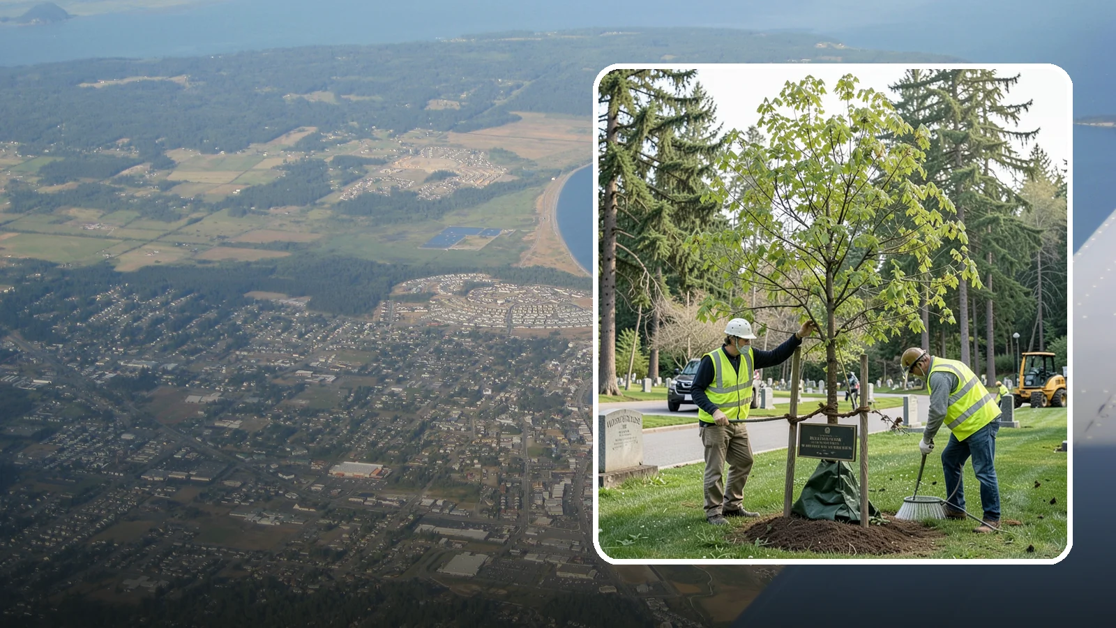 Memorial Tree Planting in Oak Harbor, Island County, WA - Dedicated planting of commemorative trees with donor coordination, plaque placement, and long-term establishment care.