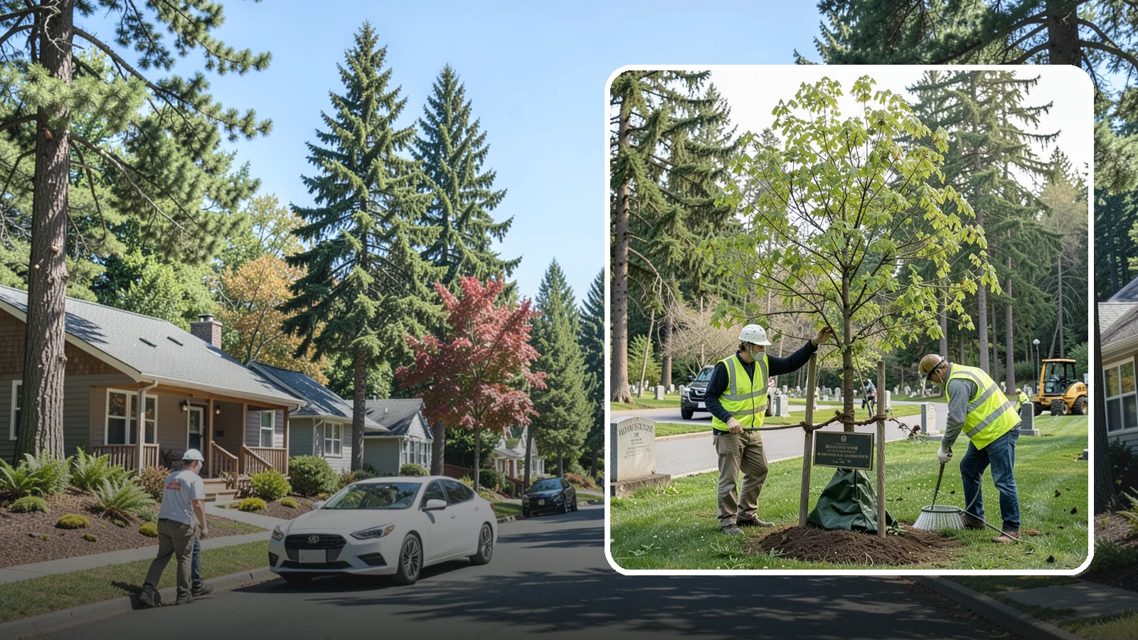 Memorial Tree Planting in Orting, Pierce County, WA - Dedicated planting of commemorative trees with donor coordination, plaque placement, and long-term establishment care.