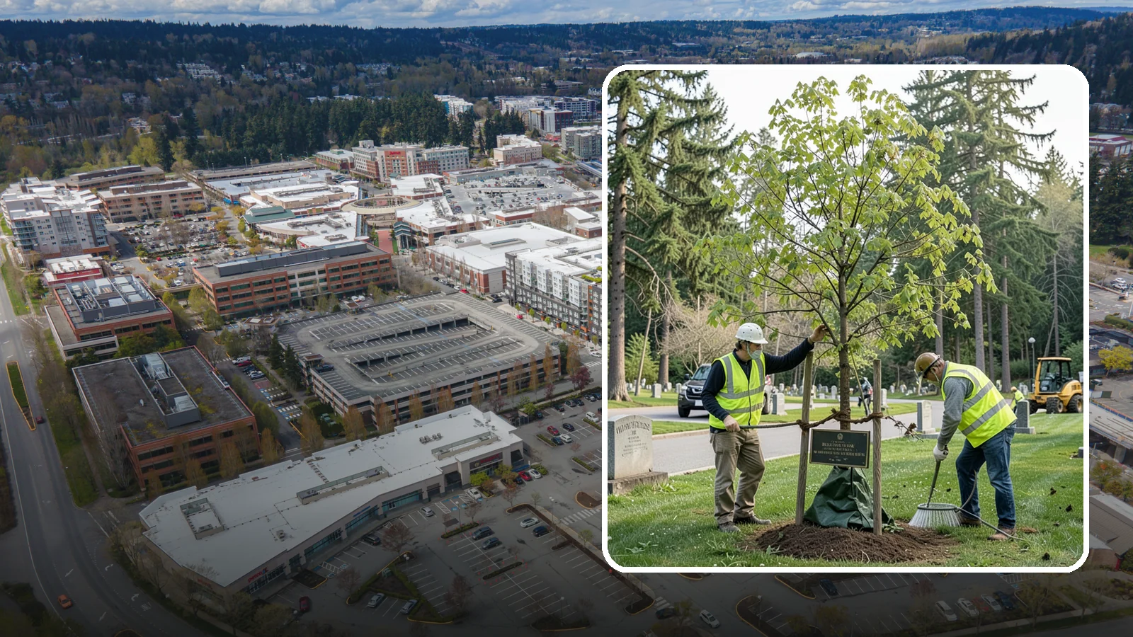 Memorial Tree Planting in Redmond, King County, WA - Dedicated planting of commemorative trees with donor coordination, plaque placement, and long-term establishment care.